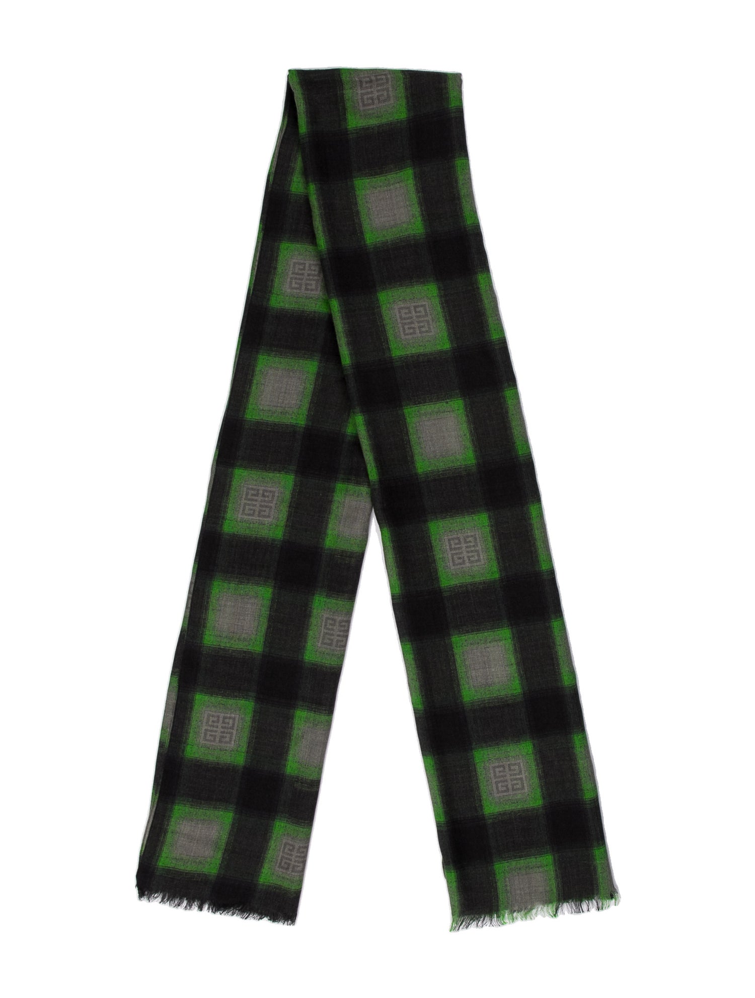 Givenchy Cashmere Plaid Print Scarf