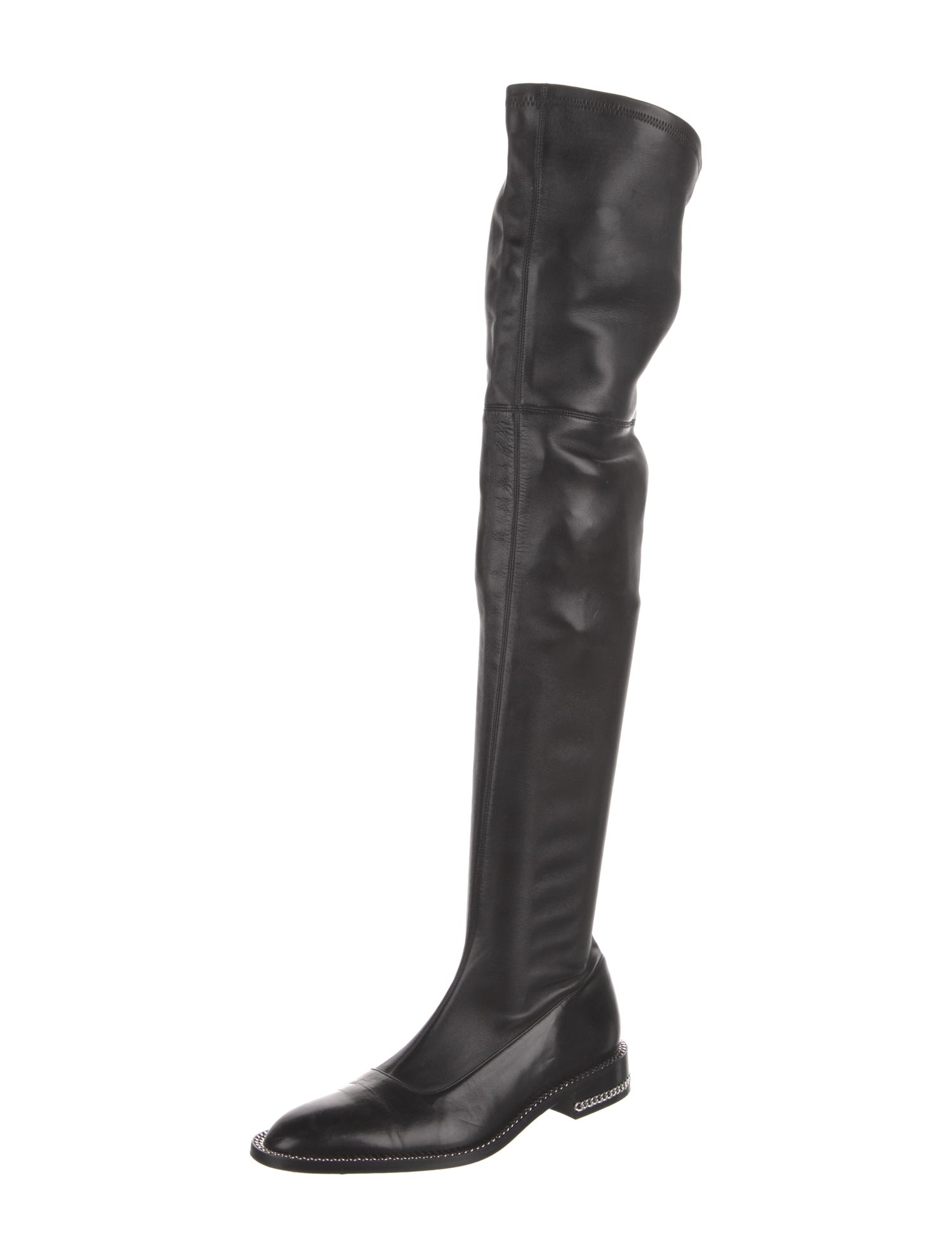 Givenchy Leather Chain-Link Accents Boots