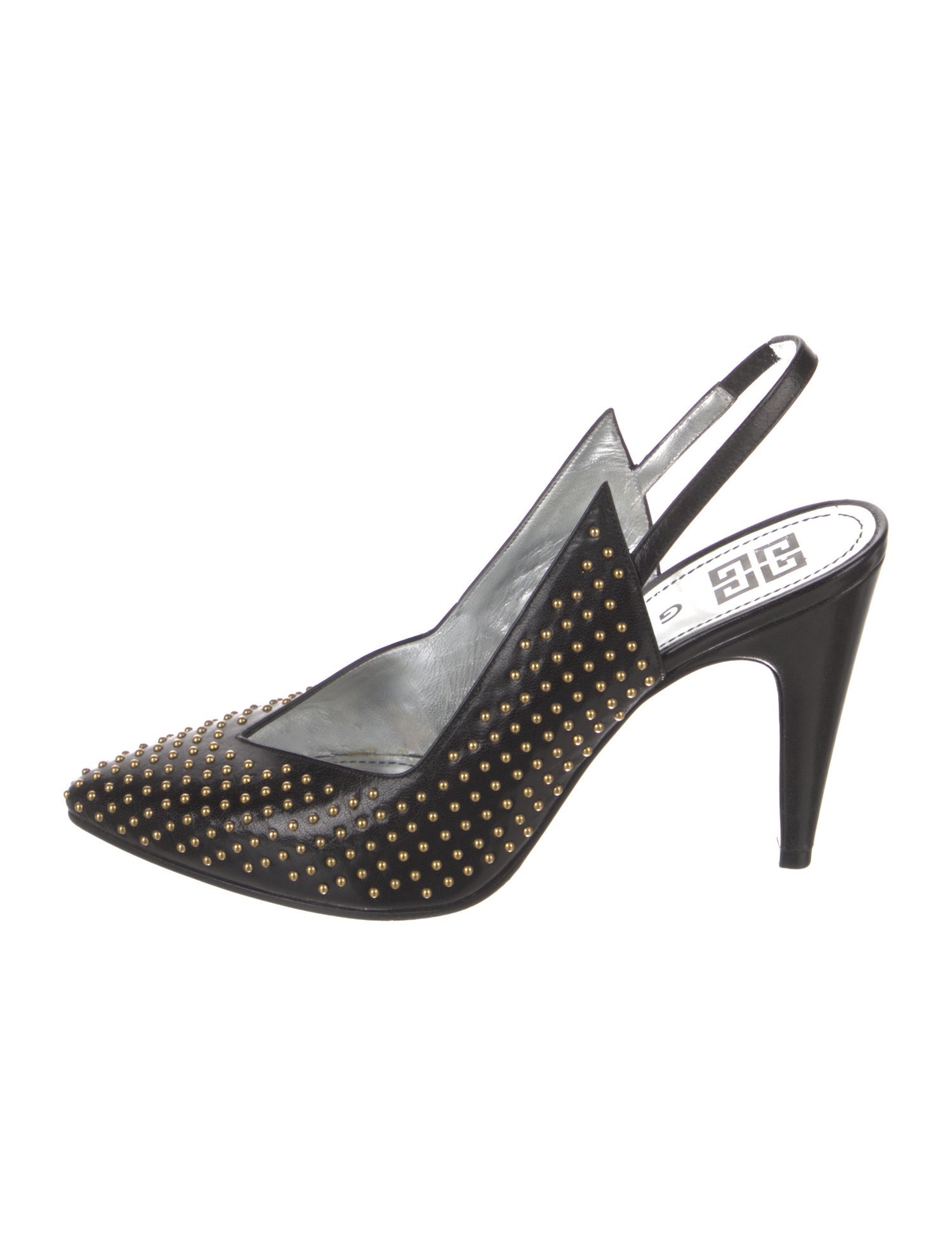 Givenchy Leather Studded Accents Slingback Pumps