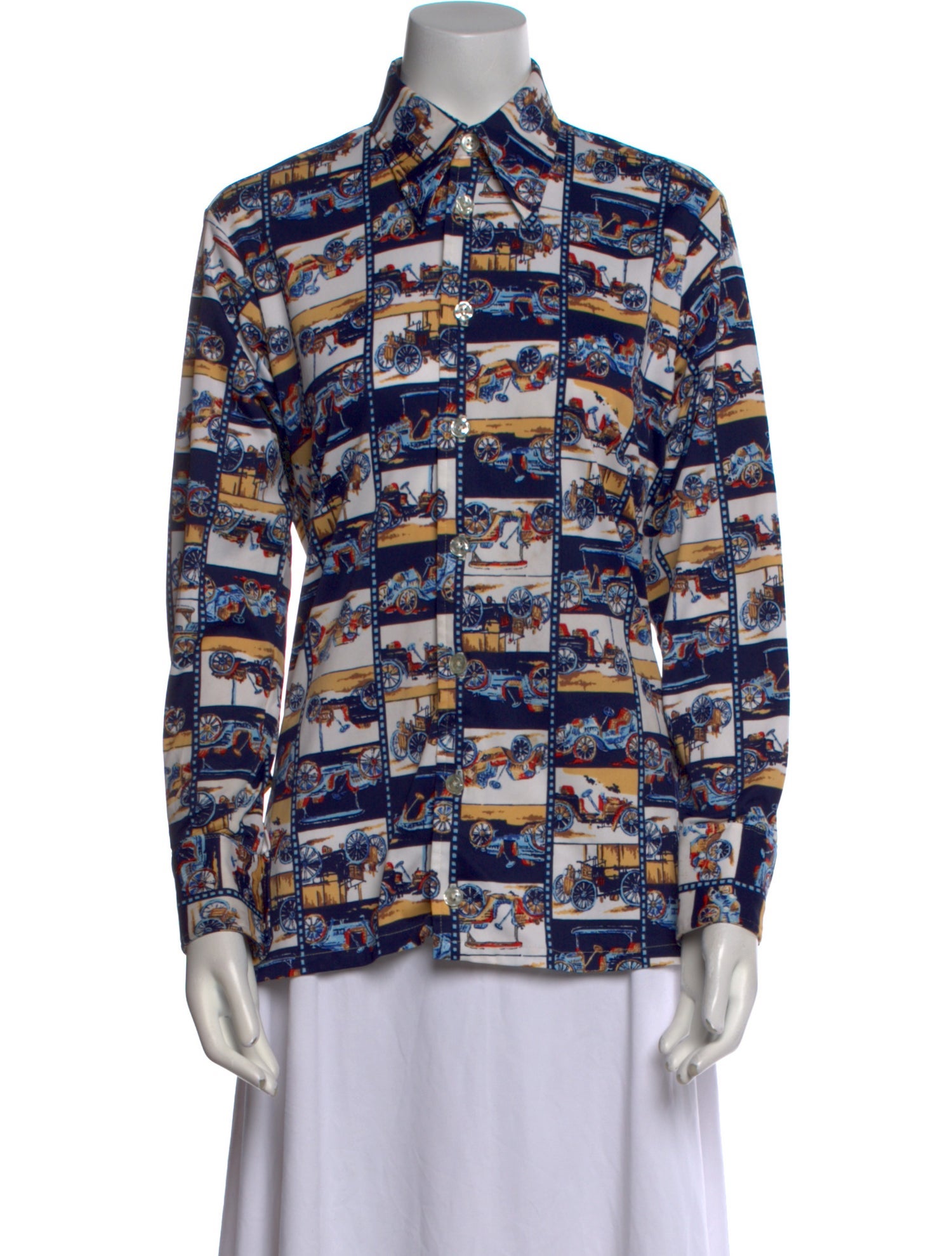 Givenchy Printed Long Sleeve Button-Up Top