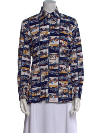 Givenchy Printed Long Sleeve Button-Up Top