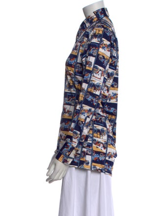 Givenchy Printed Long Sleeve Button-Up Top