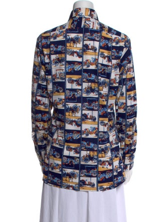 Givenchy Printed Long Sleeve Button-Up Top