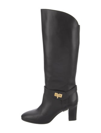 Givenchy Leather Chain-Link Accents Riding Boots
