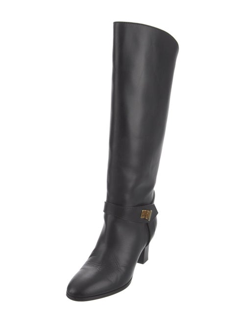 Givenchy Leather Chain-Link Accents Riding Boots