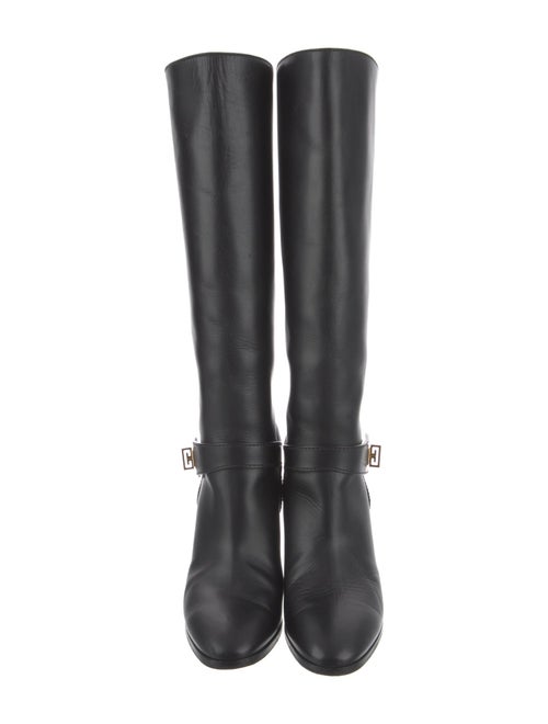 Givenchy Leather Chain-Link Accents Riding Boots