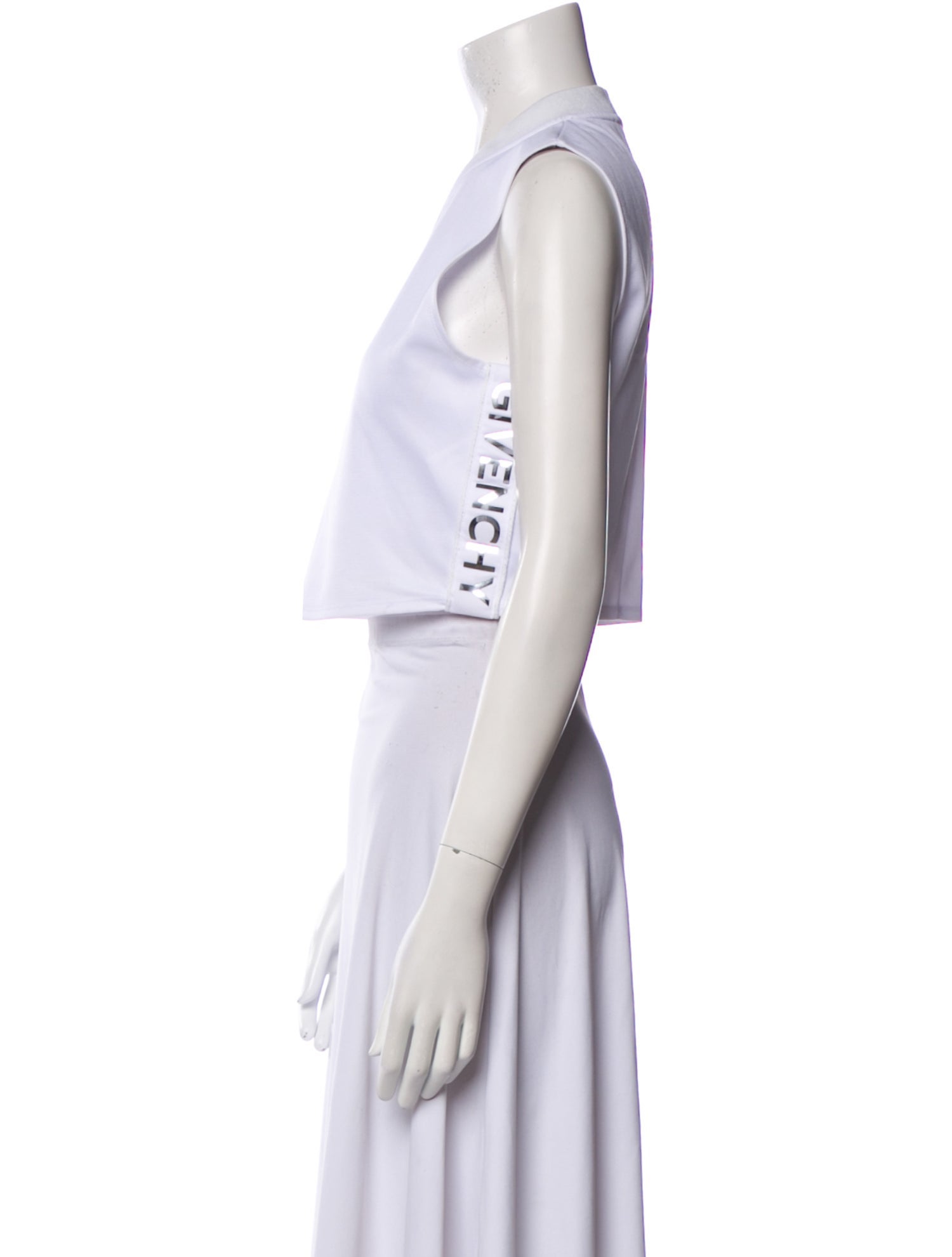 Givenchy Scoop Neck Sleeveless Crop Top