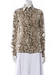 Givenchy Silk Animal Print Button-Up Top