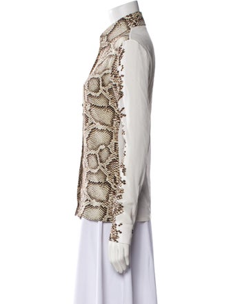 Givenchy Silk Animal Print Button-Up Top