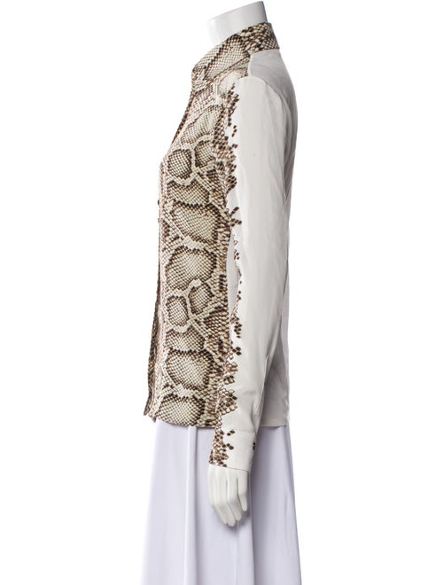 Givenchy Silk Animal Print Button-Up Top
