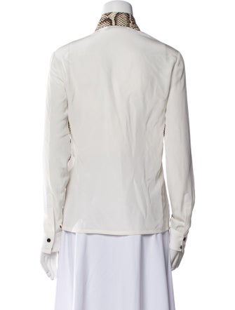 Givenchy Silk Animal Print Button-Up Top