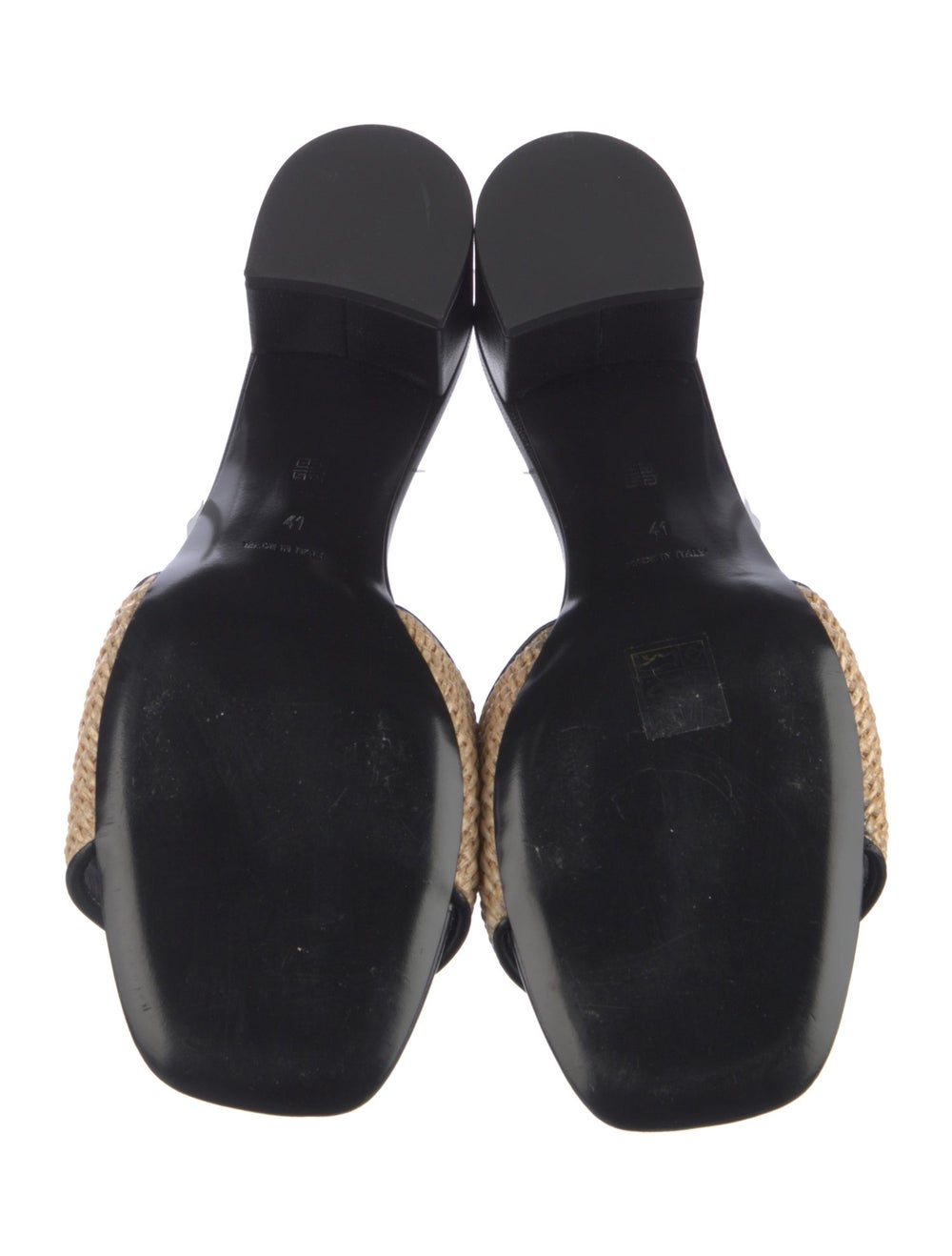 Givenchy Raffia Slides Black Graphic Print Leathe… - image 5