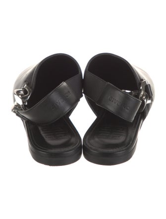 Givenchy Leather Chain-Link Accents Slingback Flats