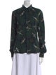 Givenchy Floral Print Long Sleeve Button-Up Top