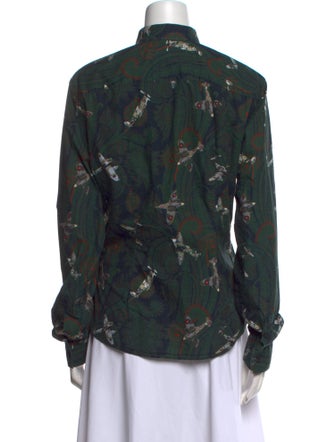 Givenchy Floral Print Long Sleeve Button-Up Top