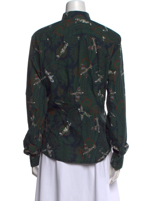 Givenchy Floral Print Long Sleeve Button-Up Top