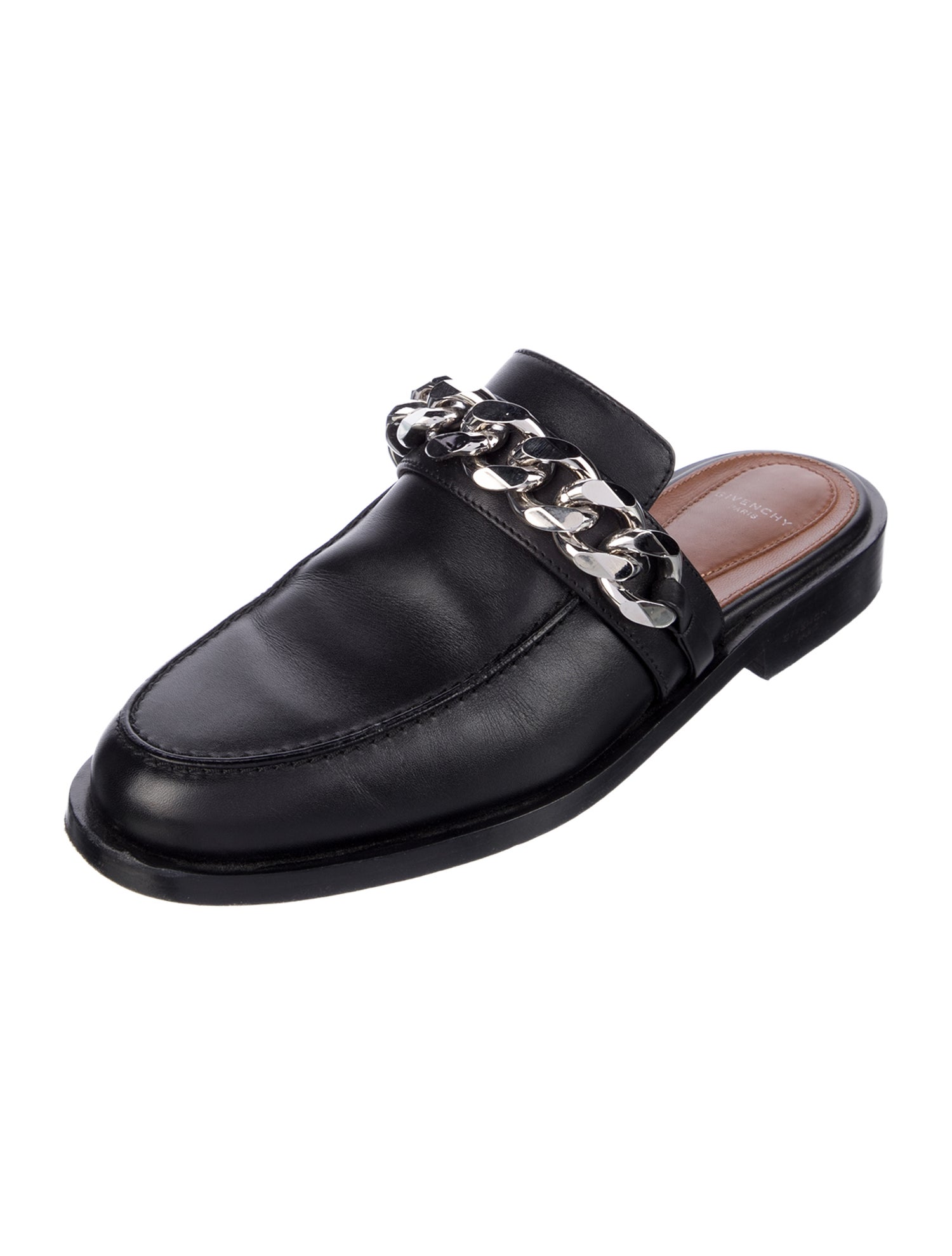 Givenchy Leather Chain-Link Accents Mules