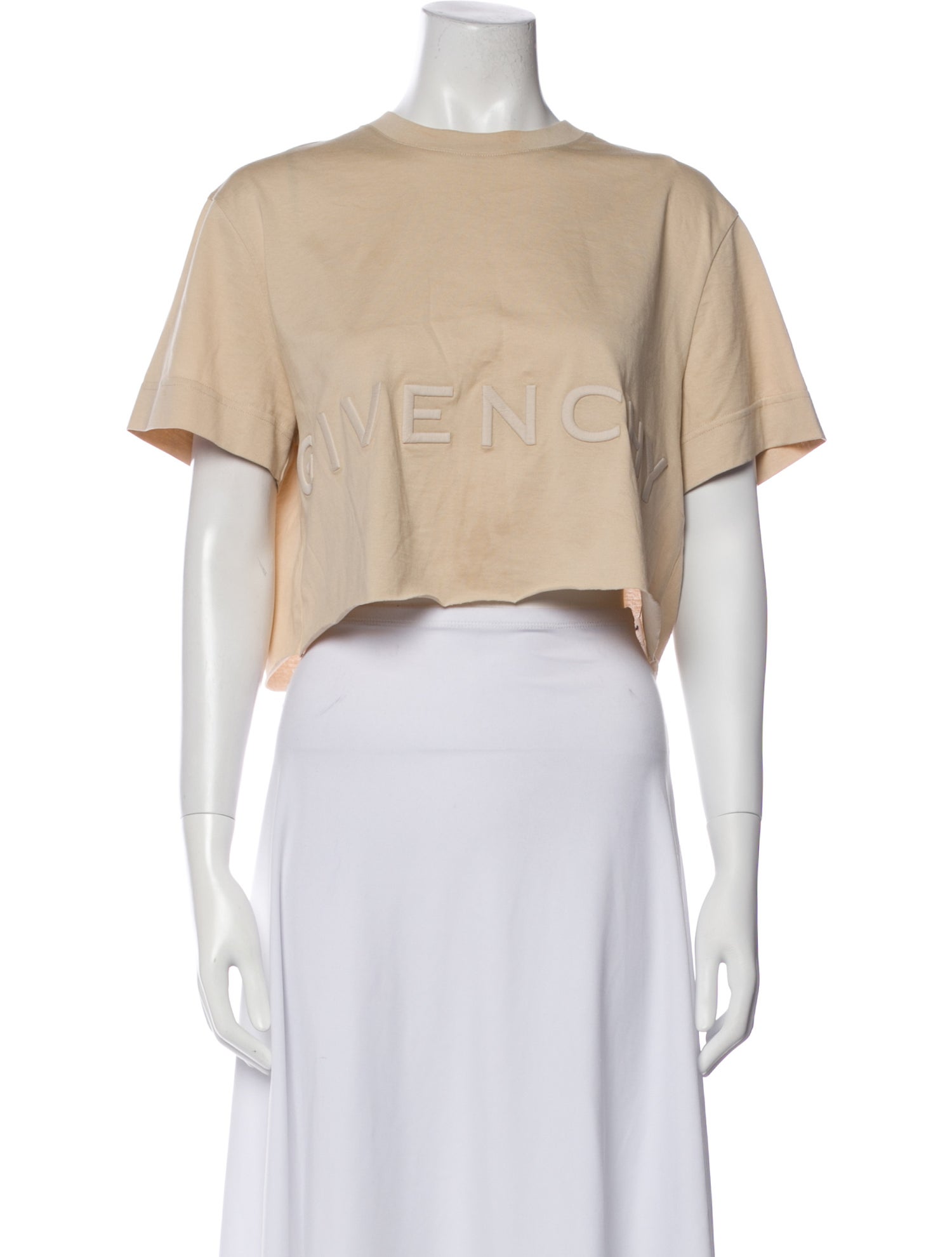 Givenchy Graphic Print Crew Neck Crop Top