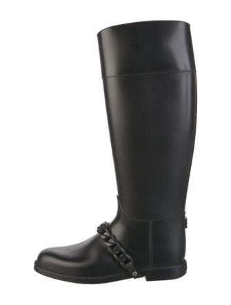 Givenchy Rubber Chain-Link Accents Rain Boots