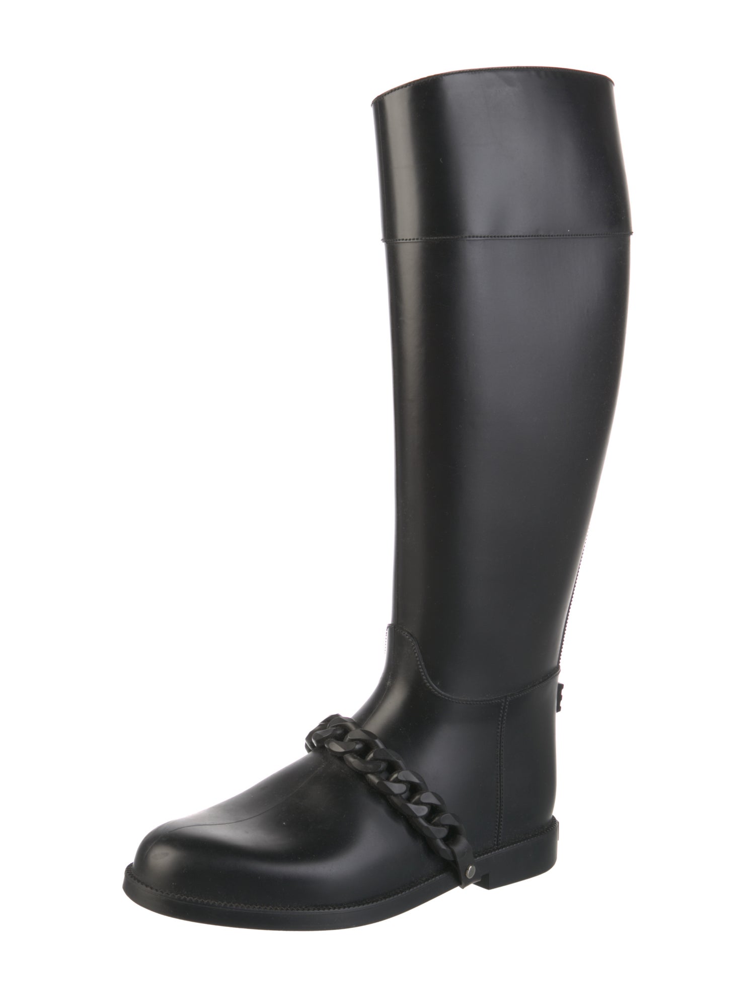 Givenchy Rubber Chain-Link Accents Rain Boots