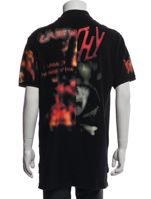 Givenchy Graphic Print Collar Polo Shirt