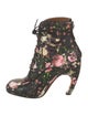 Givenchy Leather Floral Print Lace-Up Boots