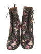 Givenchy Leather Floral Print Lace-Up Boots