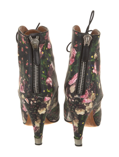 Givenchy Leather Floral Print Lace-Up Boots