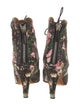 Givenchy Leather Floral Print Lace-Up Boots