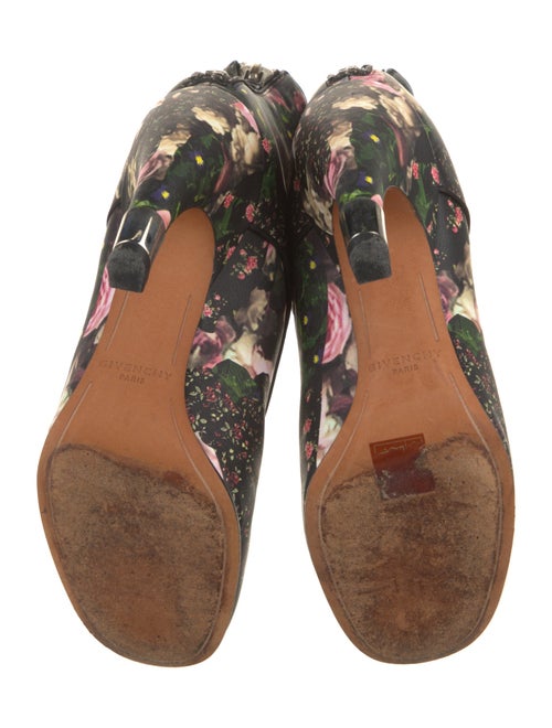 Givenchy Leather Floral Print Lace-Up Boots