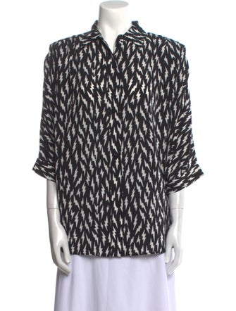 Givenchy Silk Printed Button-Up Top