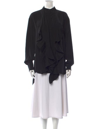 Givenchy Silk Mock Neck Blouse