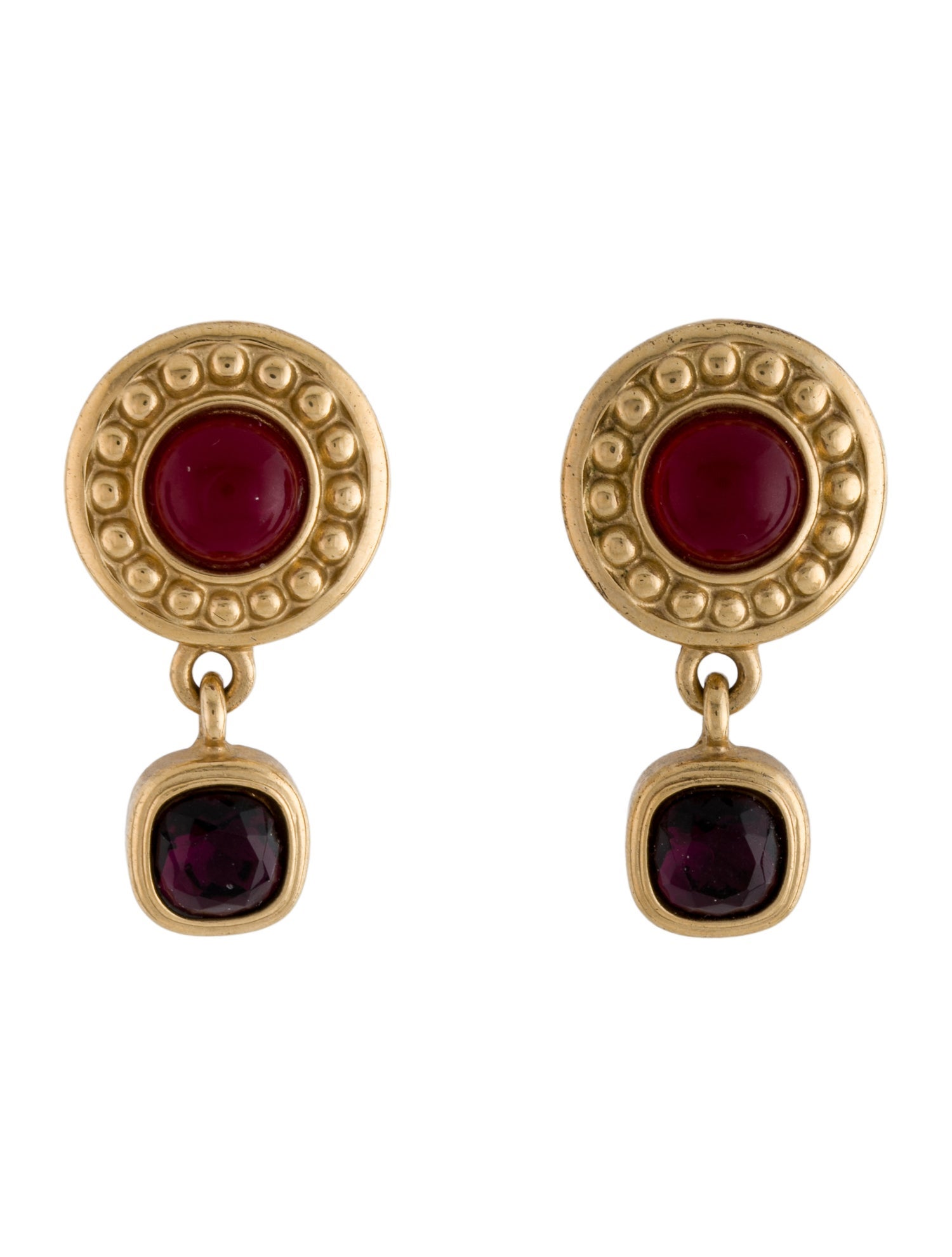 Givenchy Crystal & Resin Drop Clip-On Earrings