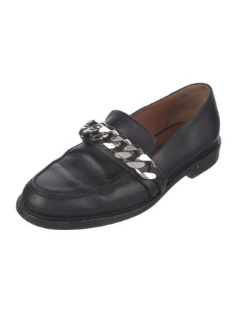 Givenchy Leather Chain-Link Accents Loafers