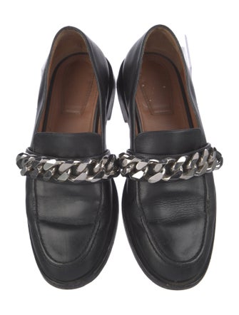 Givenchy Leather Chain-Link Accents Loafers