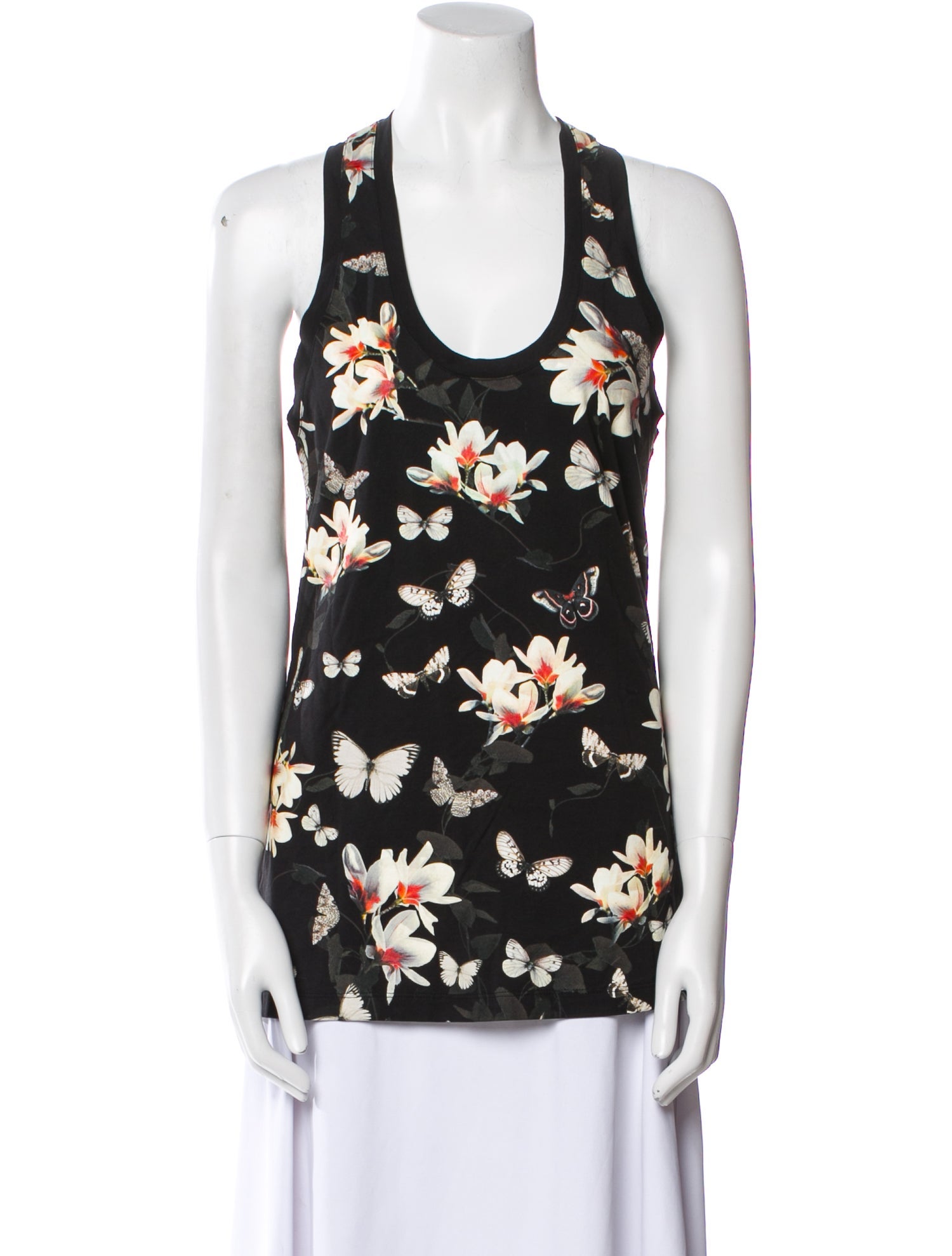 Givenchy Floral Print Scoop Neck Blouse