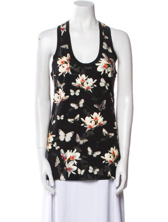 Givenchy Floral Print Scoop Neck Blouse