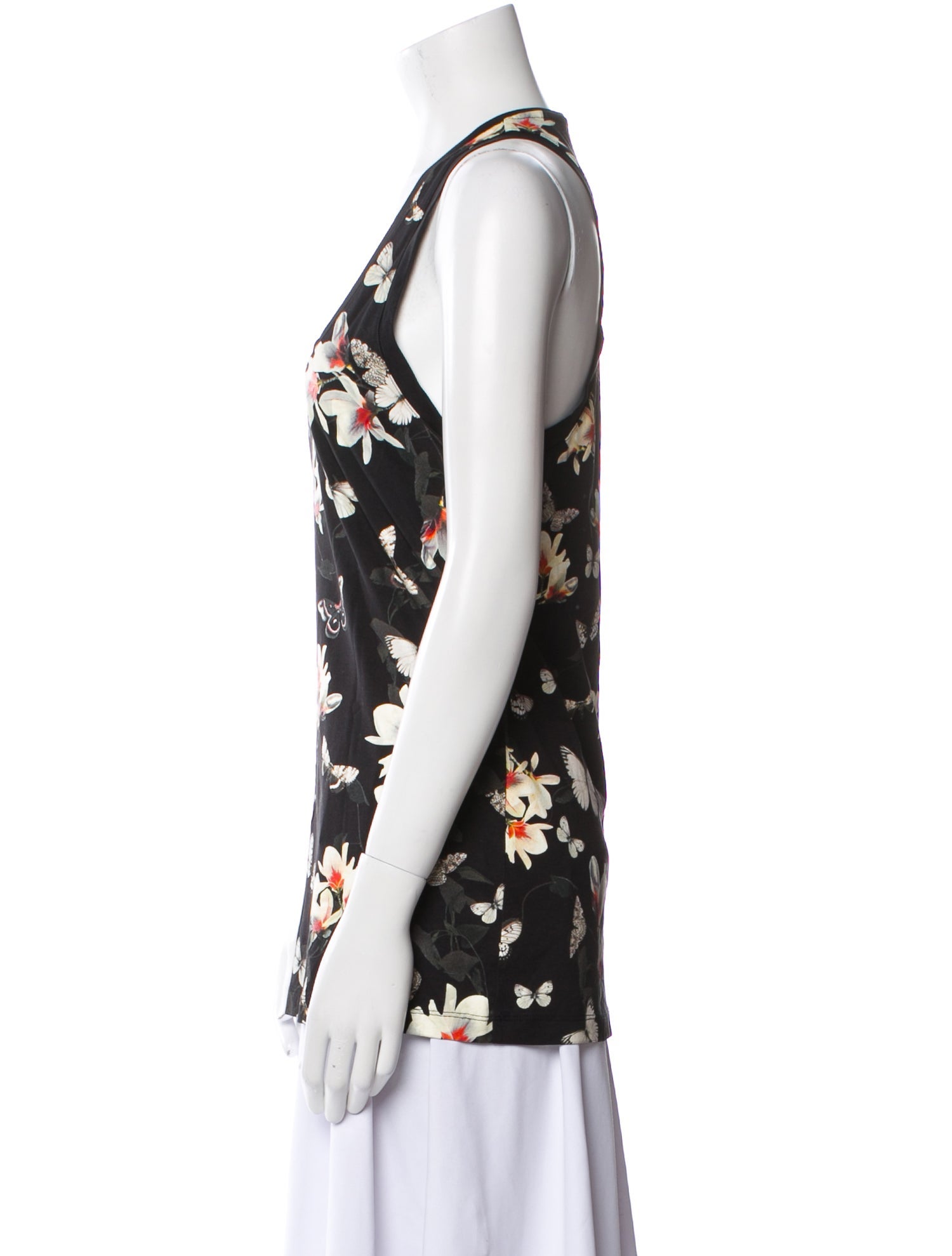 Givenchy Floral Print Scoop Neck Blouse