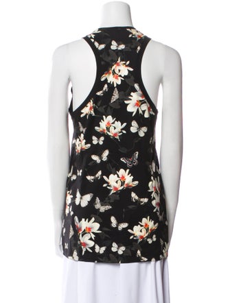 Givenchy Floral Print Scoop Neck Blouse