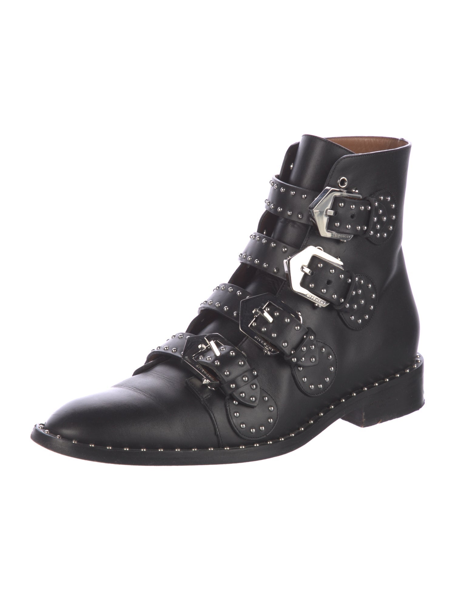 Givenchy Leather Studded Accents Combat Boots