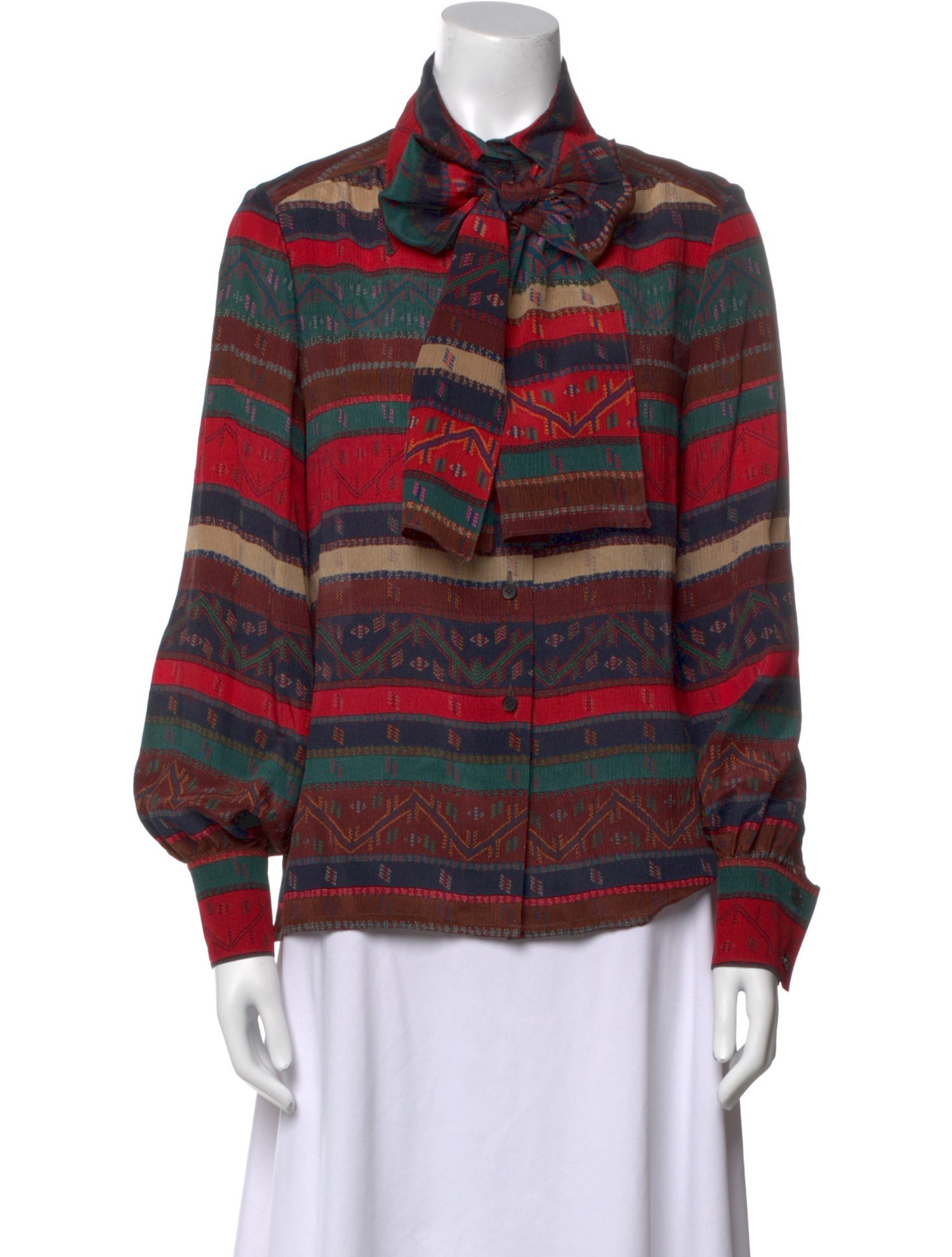 Givenchy Silk Striped Button-Up Top