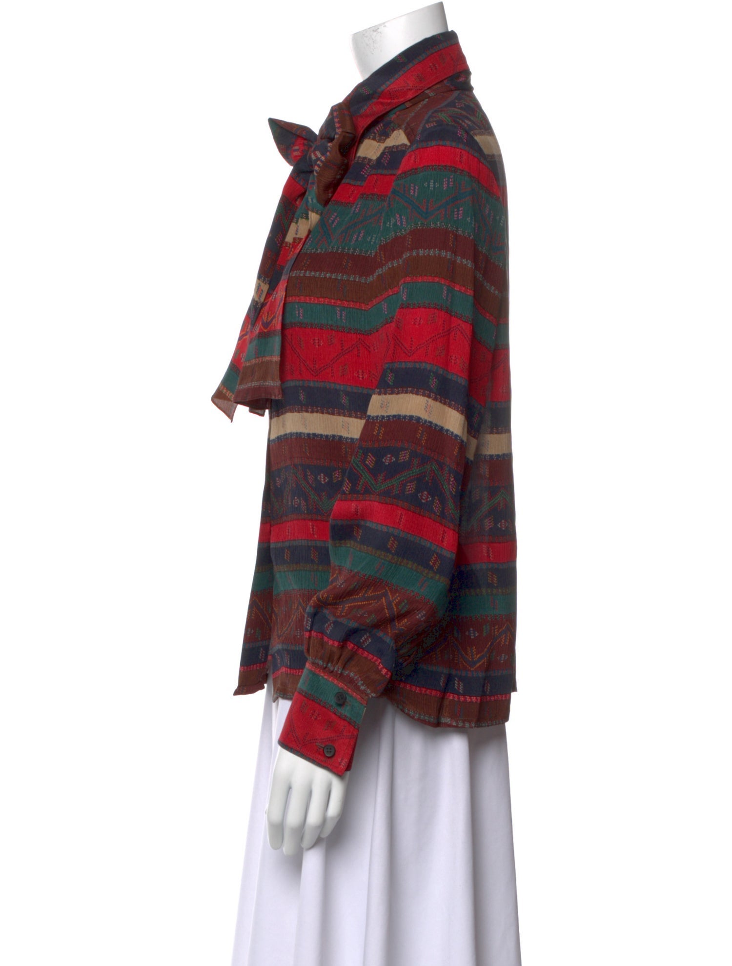 Givenchy Silk Striped Button-Up Top