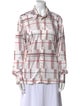 Givenchy Nylon Plaid Print Button-Up Top