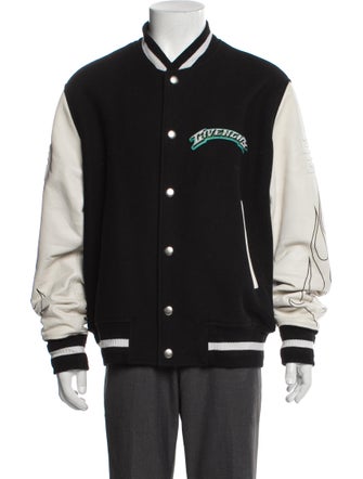 Givenchy Calfskin Colorblock Pattern Varsity Jacket