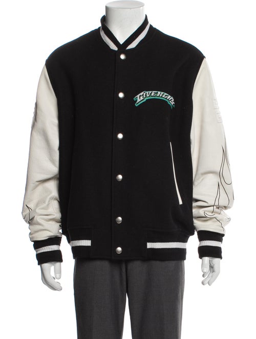 Givenchy Calfskin Colorblock Pattern Varsity Jacket