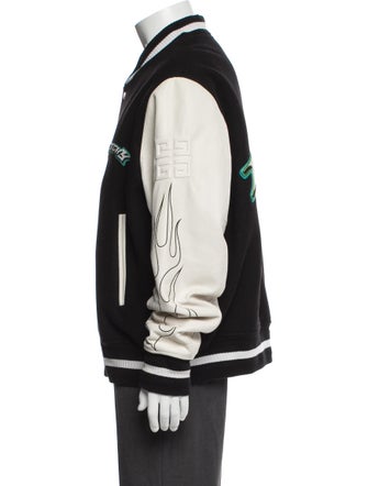 Givenchy Calfskin Colorblock Pattern Varsity Jacket