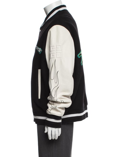Givenchy Calfskin Colorblock Pattern Varsity Jacket
