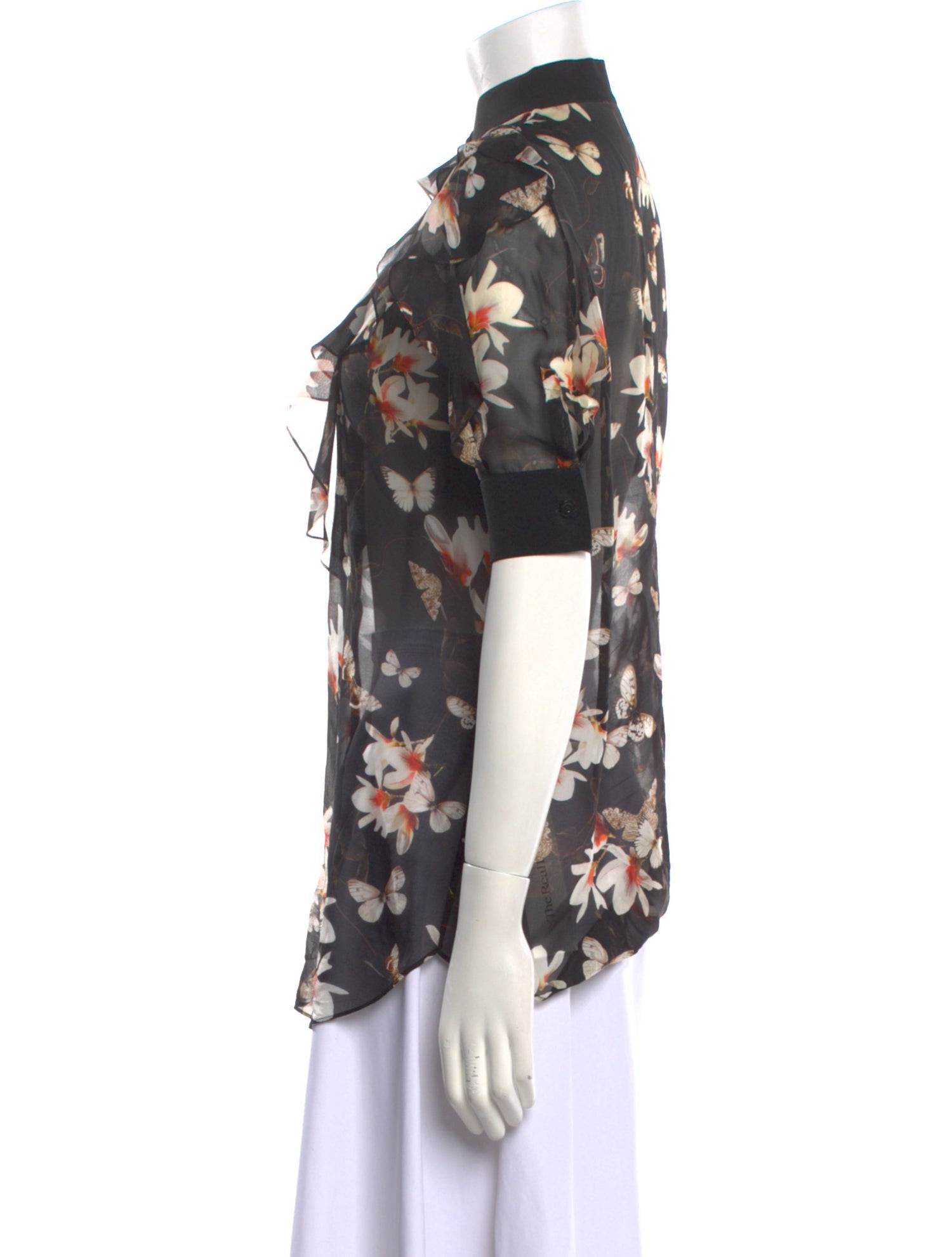 Givenchy Silk Floral Print Button-Up Top