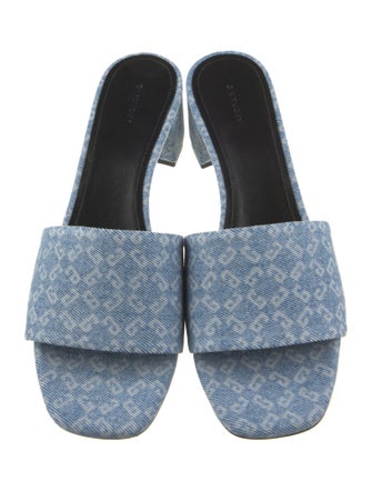 Givenchy Denim Animal Print Slides