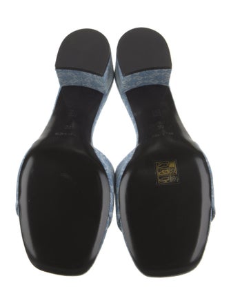 Givenchy Denim Animal Print Slides